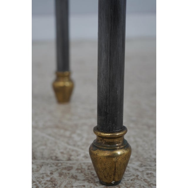 Brass Regency Style Iron Brass & Glass Top Rams Head Console Table For Sale - Image 8 of 15