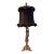Vintage Carved Table Lamp With Decorative Beaded Detail & Shade For Sale