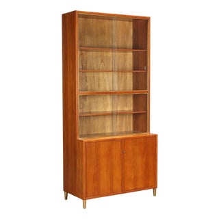 Vintage Larch Veneer Bookcase, Italy, 1960s For Sale