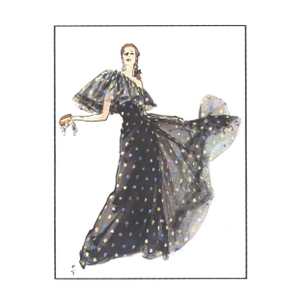 1981 Rare French Chanel Couture Fashion Design by Gruau, Matted