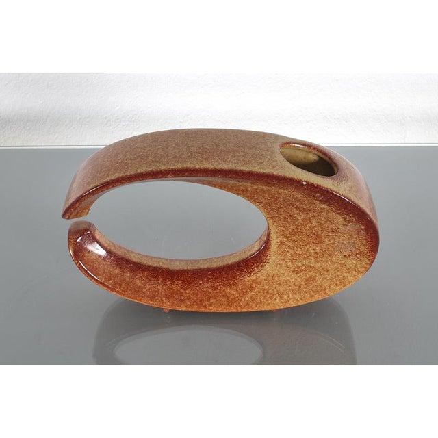 Mid-Century Mottled Ceramic Vase by R. Rigon for Bertoncello, Italy, 1960s For Sale - Image 6 of 11