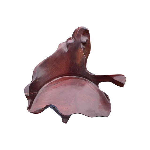 Rare Vintage Hand Carved Raw Wood Chair Seating Beautifully designed believed to be redwood. Originally from California,...