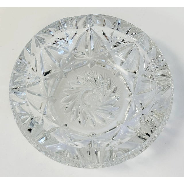 Vintage Round Cut Glass Trinket, Candy Dish or Ashtray For Sale - Image 4 of 7