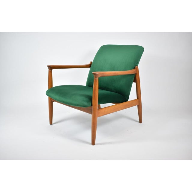 Vintage Green Fabric Armchair by E. Homma, 1960s For Sale - Image 14 of 14