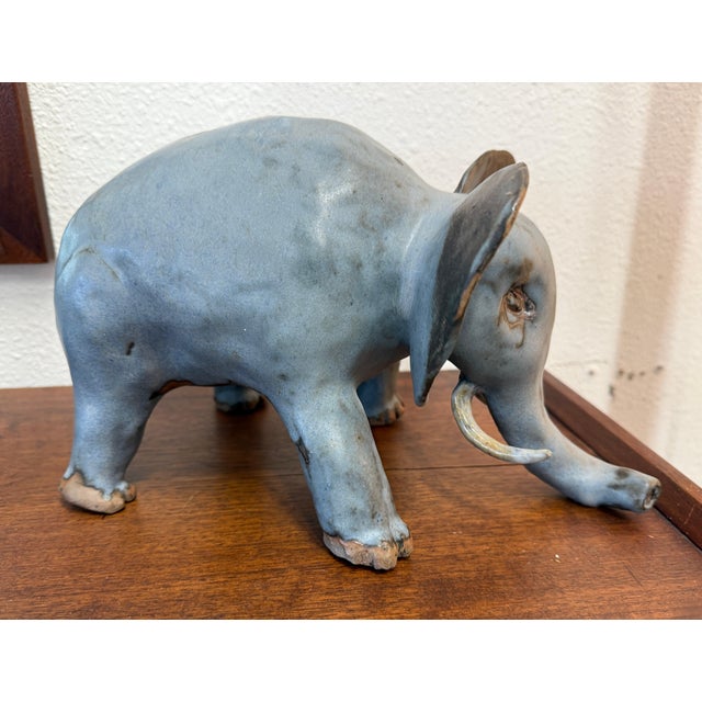 A wonderful whimsical hand thrown pottery elephant. It has a beautiful glaze. It’s in good condition although I notice a...