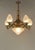 Chandelier in Brass with Cut Glass Shades, Budapest, 1930s For Sale - Image 3 of 12