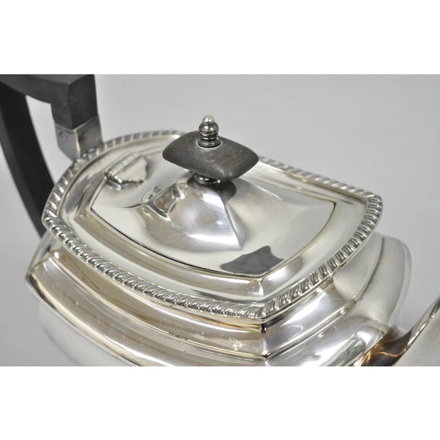 Antique Walker & Hall 53499 Art Deco Silver Plated Tea Service Set - 4 PCS For Sale - Image 10 of 16