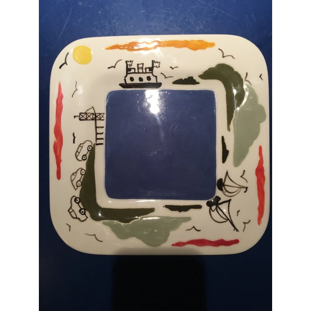 Late 20th Century Hand Painted Serving Platter From Vashon Island, Washington For Sale - Image 4 of 4