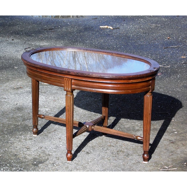 Vintage Federal Mahogany Oval Tea Table Butler S Coffee Table