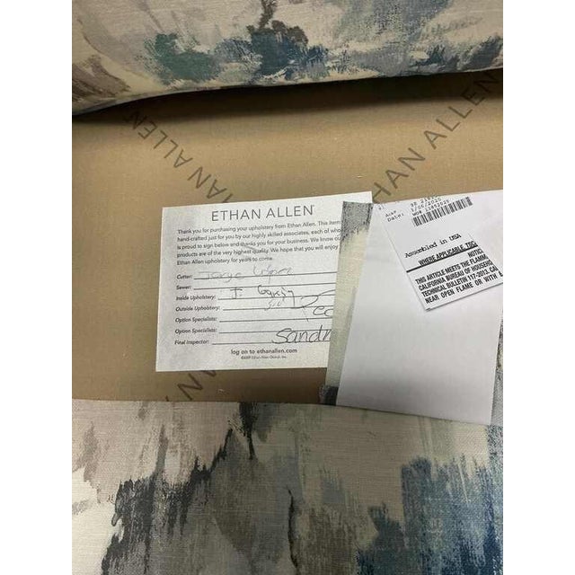 Pair of Ethan Allen Custom Floral Swivel Rocker Lounge Chairs in Contemporary Watercolor Upholstery For Sale - Image 9 of 9