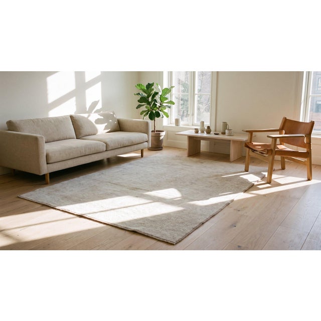 1930s 1930s Gray Classic Traditional Antique Agra Cotton Rug 4' 6" X 7' 4" Hand Knotted Pile Wool Carpet For Sale - Image 5 of 7