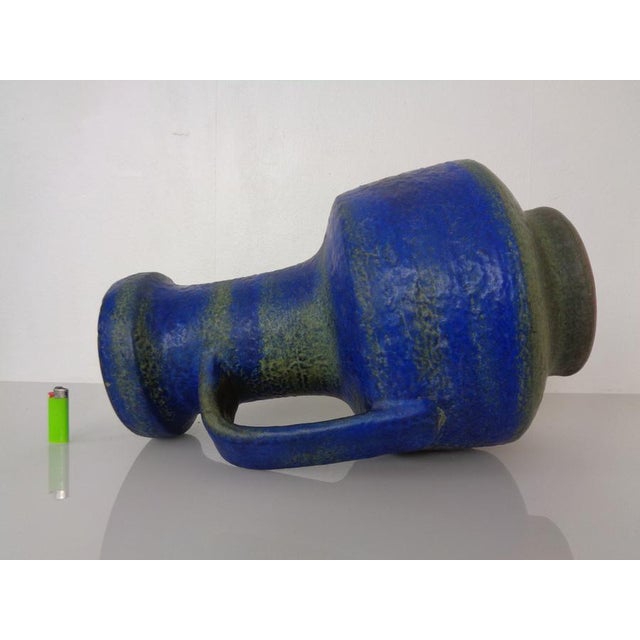 Blue Large Majolika Ceramic 7317 Floor Vase by Fridegart Glatzle for Karlsruher Majolika, Germany, 1970s For Sale - Image 8 of 18