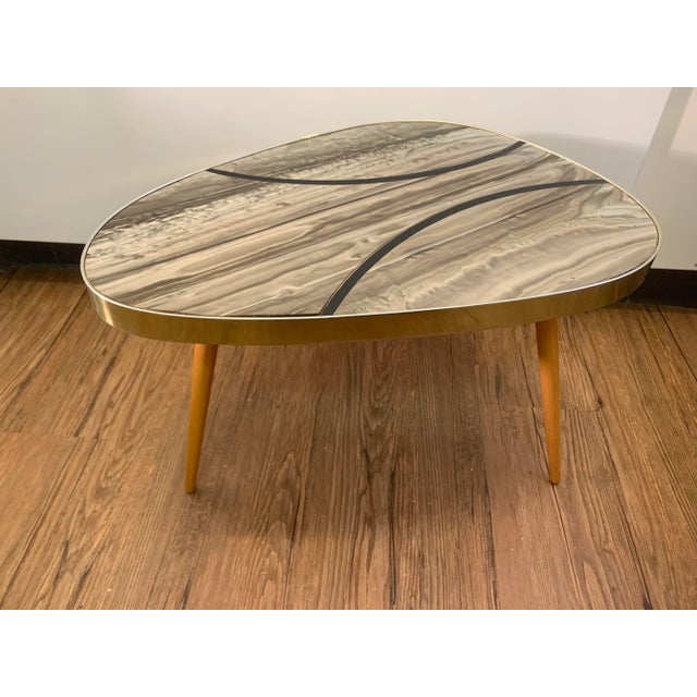 1950s Kidney-Shaped Flower Table or Plant Stand in Formica, 1950s For Sale - Image 5 of 12