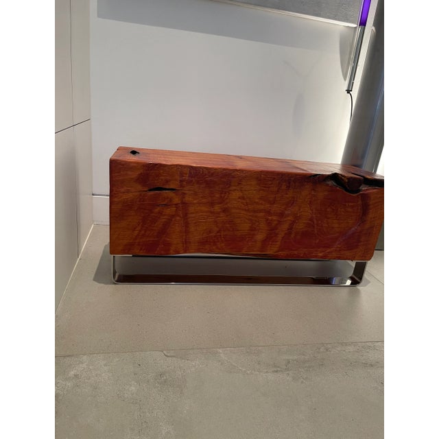 Modern Wood Beam Bench -Maker/Artist Unknown For Sale - Image 3 of 10