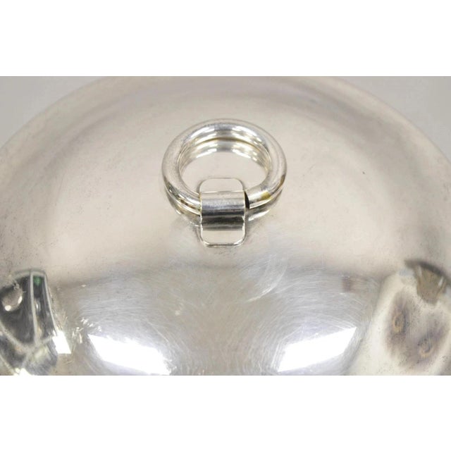 Vintage Fisher K308 Modern Silver Plated Lidded Ice Bucket With Glass Liner For Sale In Philadelphia - Image 6 of 10