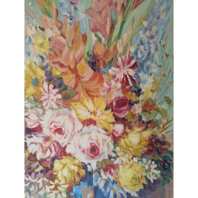 Vintage Botanical Floral Bouquet Still Life Painting Framed For Sale - Image 16 of 16