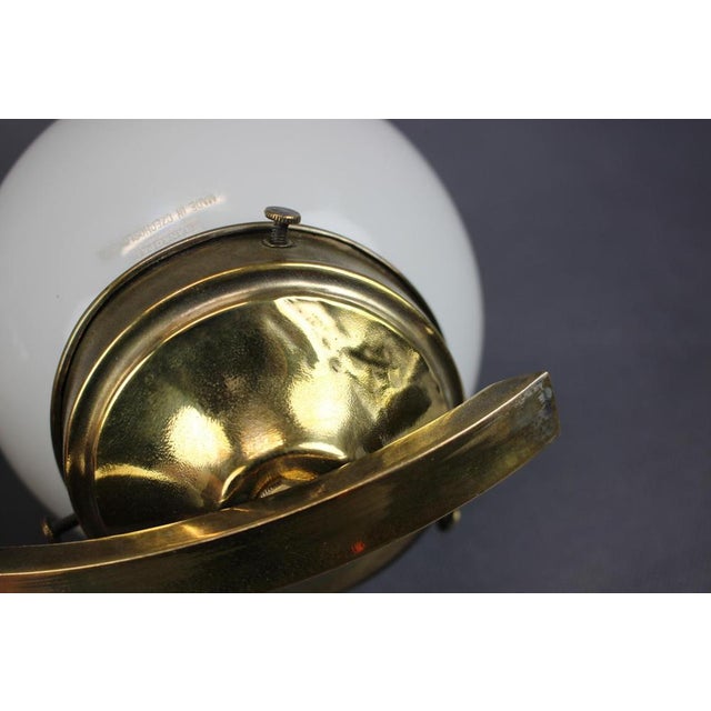 Metal Art Deco Brass Wall Lamps with Opaline Glass, Europe, 1930s, Set of 2 For Sale - Image 7 of 14