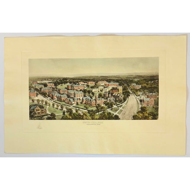Smith College Engraving, After Richard Rummell, c.1913 — Hand-Colored Print Wove Paper For Sale - Image 4 of 4