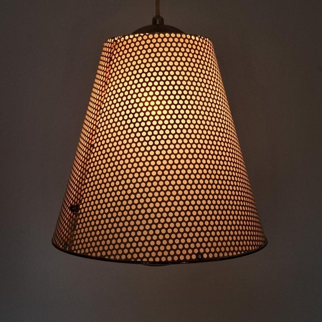 Pendant Lamp in Brass and Perforated Sheet Metal from Erco, 1960s For Sale - Image 10 of 18