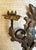 Metal Pair of Vintage Chinoiserie Figural Gilt Metal Candle Wall Sconces For Sale - Image 7 of 12