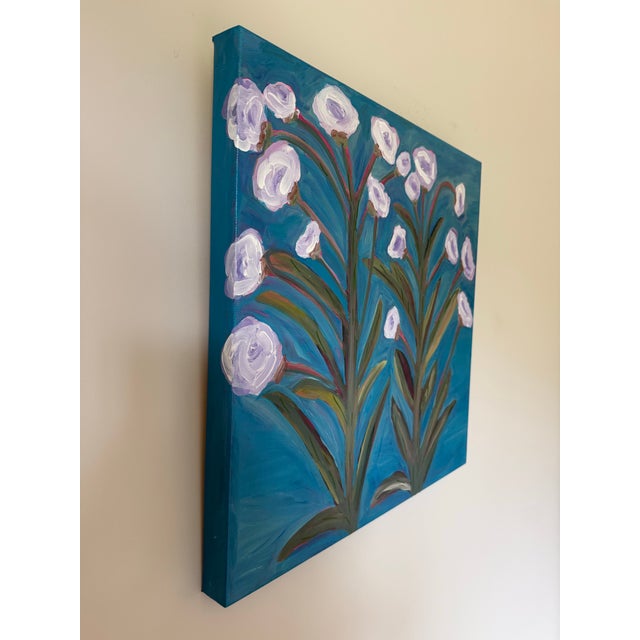 Modern Abstract Folk Art Floral Acrylic Painting, “Been Faithful,” Signed, Dated For Sale - Image 4 of 6