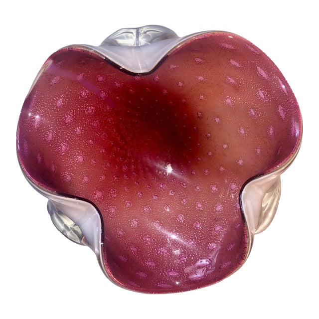 Vintage Mid-Century Modern Italian Glass Bowl Catchall For Sale