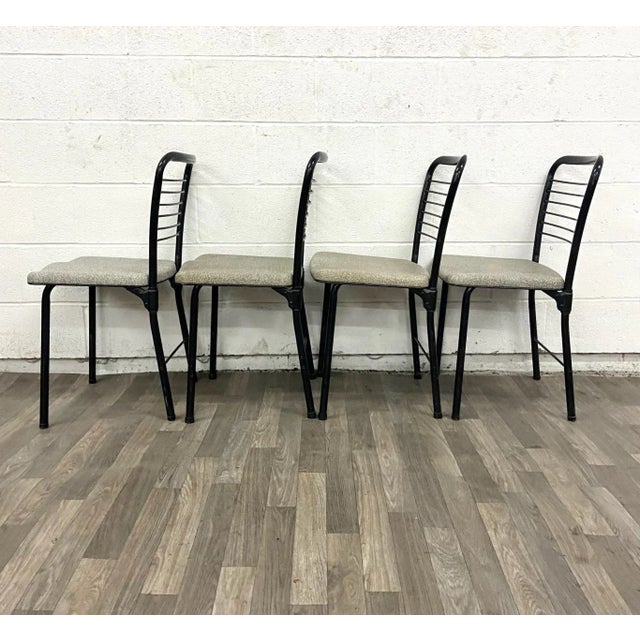 Mid 20th Century Vintage MCM Gate Leg Static Gray Folding Chairs - Set of 4 For Sale - Image 5 of 11