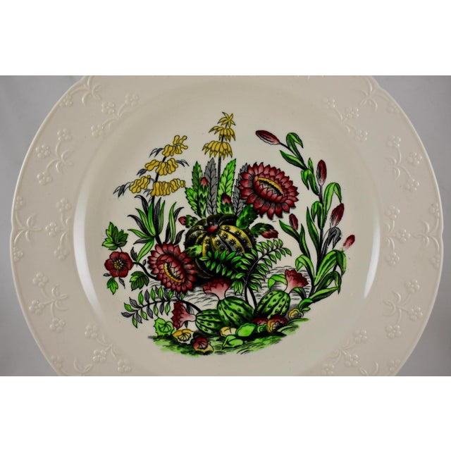 English Copeland Spode English Transferware Cactus Flower Dinner Plates- Set of 6 For Sale - Image 3 of 11