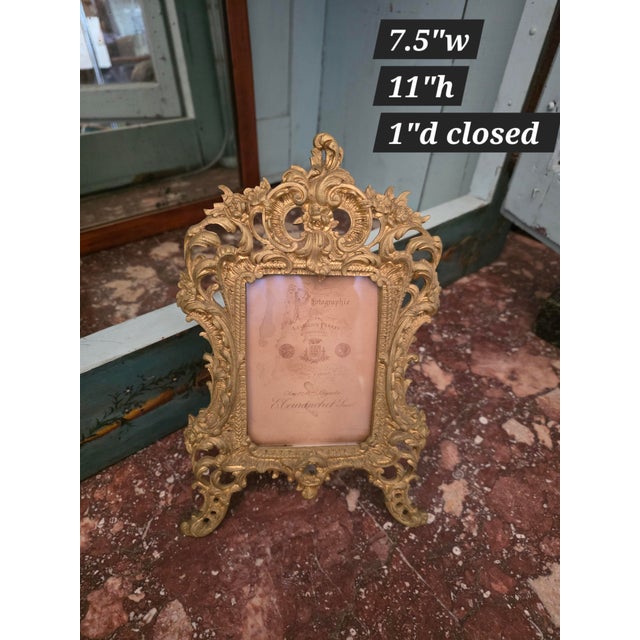 Beautiful little gilt brass frame in the Rococo style.