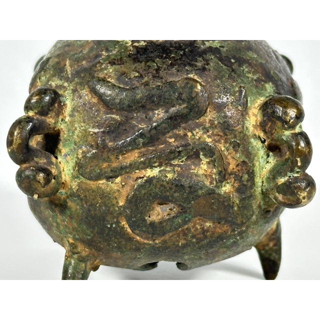 Bronze Antique Chinese Bronze Altar Bell: 18th Century Calligraphy For Sale - Image 8 of 10