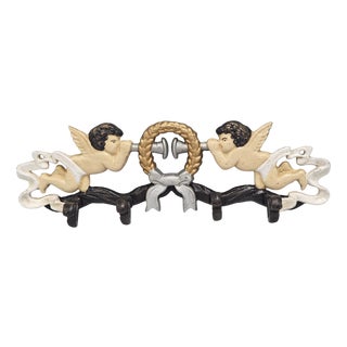 Art Deco Cast Iron Angel Hanger, 1920s For Sale