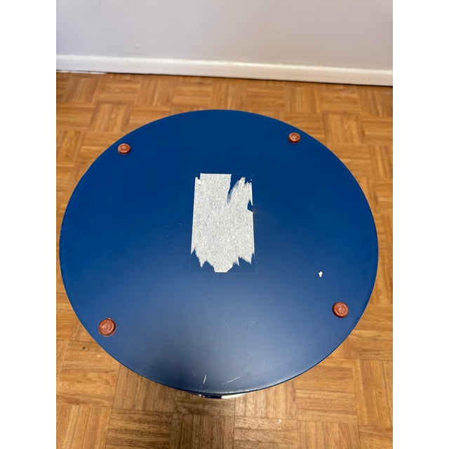 Wood Jotex, Portello Style Lacquered MDF Tiered Side Table in Blue & Orange — Space Age Pop Style For Sale - Image 7 of 9