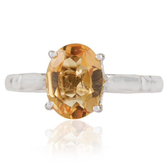 Not Yet Made - Made To Order Prong Set Solitaire 6.4 Ct Citrine Silver Jewelry Set - Ring Pendant & Earrings, 4 Pieces For Sale - Image 5 of 14