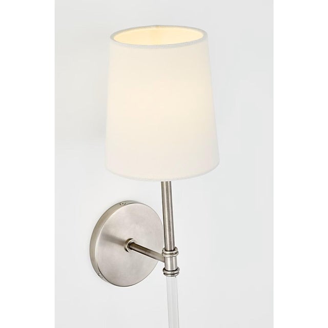 Camille Sconce in Antique Nickel with Linen Shade Designer: Suzanne Kasler Finish: Antique Nickel Height: 19" Width: 5.5"...