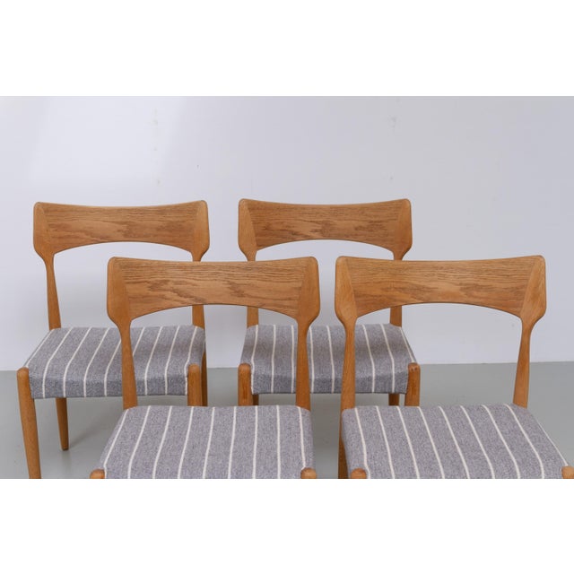 Christian Linneberg Danish Modern Oak Dining Chairs by Bernhard Pedersen & Son 1960s, Set of 4 For Sale - Image 4 of 18