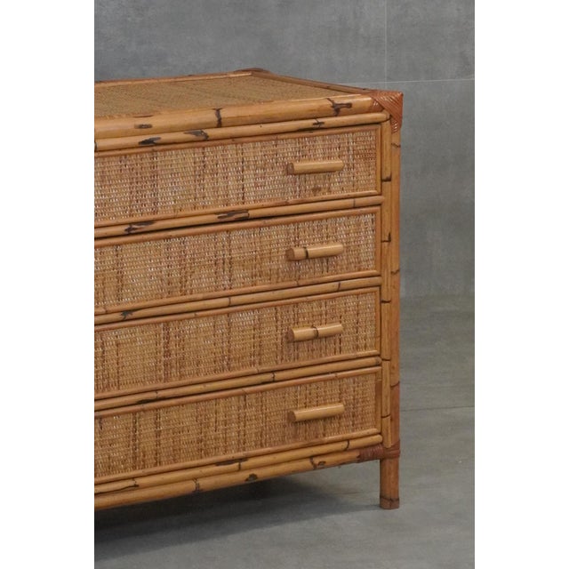 Boho Chic Vintage Wicker Chest of Drawers, 1960s For Sale - Image 3 of 6
