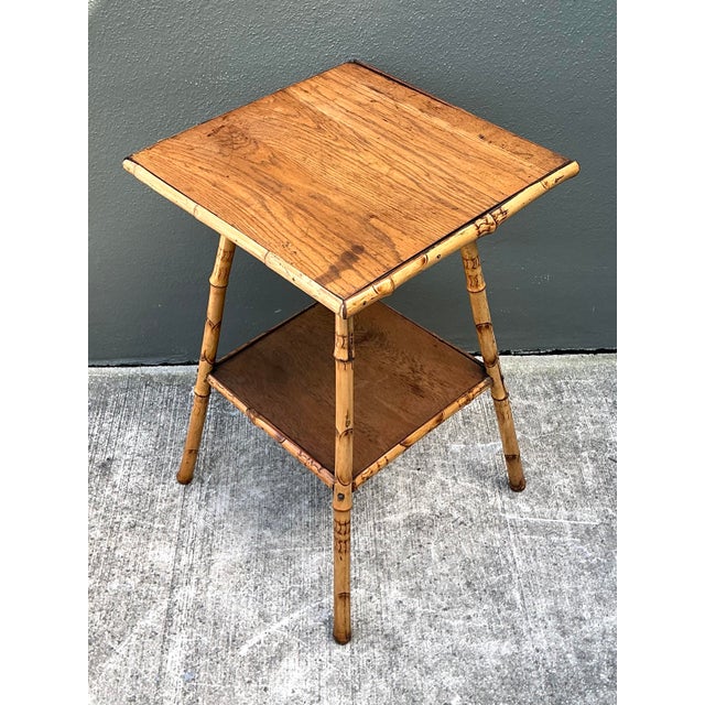 Vintage Bamboo Side Table For Sale - Image 9 of 12