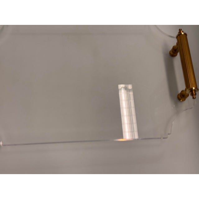 2020s Reprotique Georgian Style Acrylic Tray + Reeded Brass Handles For Sale - Image 5 of 12