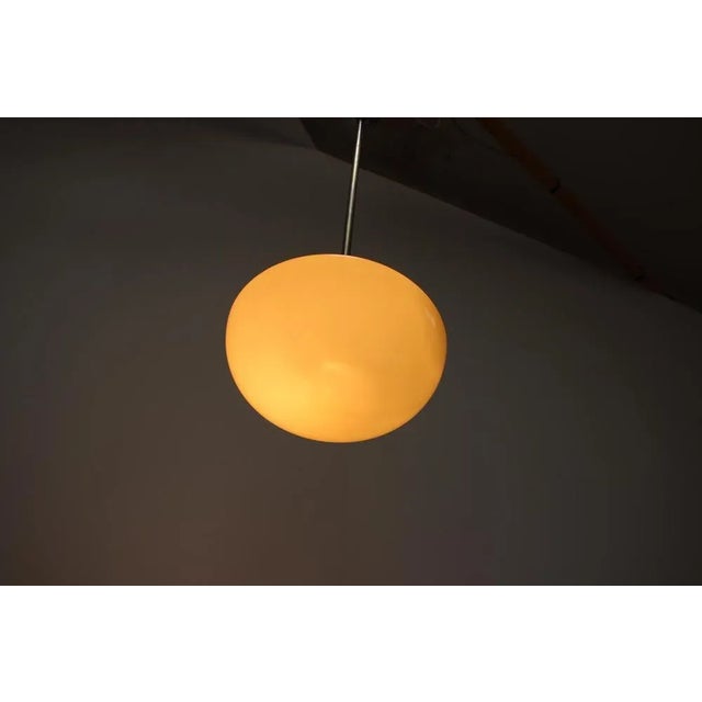 Glass Functionalist / Art Deco Hanging Light, Former Czechoslovakia, 1930s For Sale - Image 7 of 13