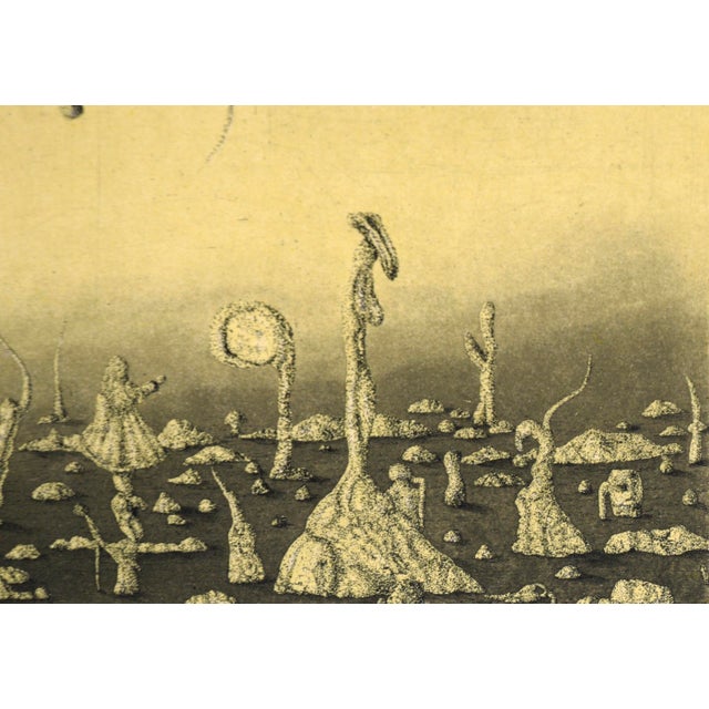 Paper "Triangular Sunset Situation" - Surrealist Colored Etching #15/16, 1978 by James C. Crabb For Sale - Image 7 of 9
