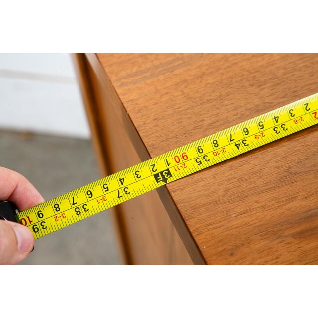 Mid Century Modern Highboy Dresser American Walnut 4 Drawer Denmark MCM Vintage For Sale - Image 12 of 12