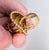 Vintage 1960s Signed Napier Goldtone Faux-Turquoise Adjustable Cocktail Ring For Sale - Image 12 of 14