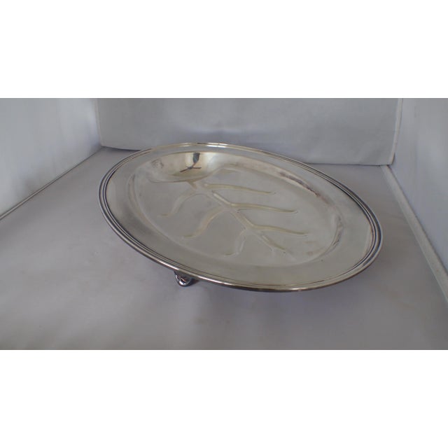 Midcentury Silver Plate Meat Tray For Sale - Image 4 of 7