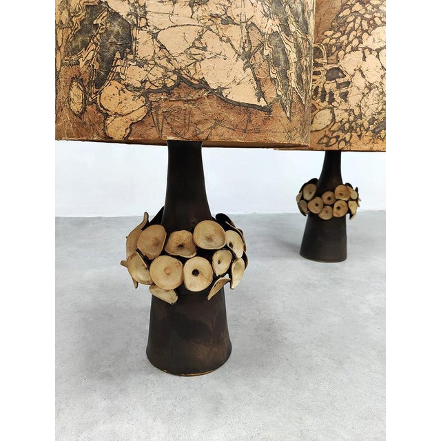 Vintage Sculptural Ceramic Table Lamps, 1970s, Set of 2 For Sale - Image 4 of 5