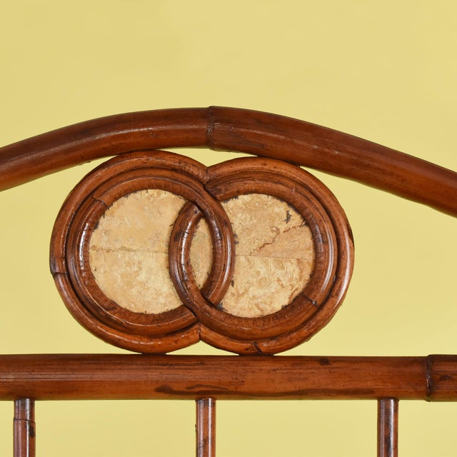 Mid 20th Century Rattan Bamboo Backers Rack-Bar For Sale - Image 5 of 8