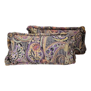 Purple Paisley Custom Handmade Pillows Covers Floral Patterns For Sale