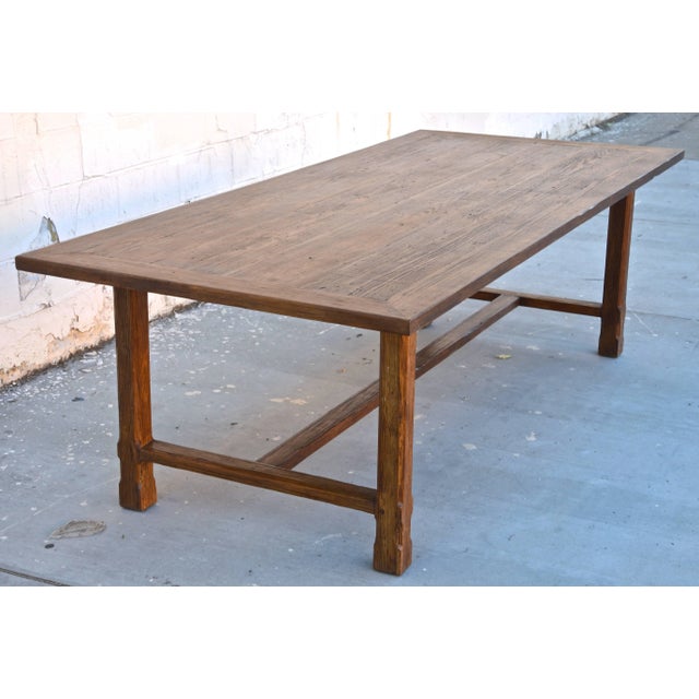 Custom Farm Table in Reclaimed Heartwood, Built to Order by Petersen Antiques For Sale - Image 9 of 13