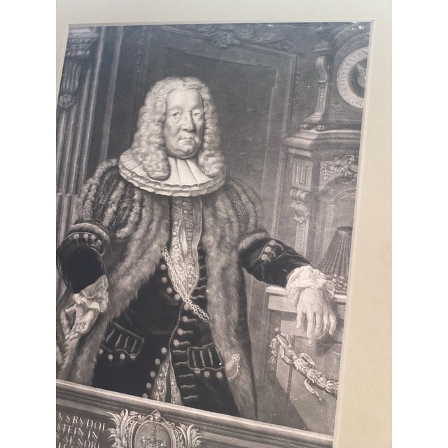Antique Portrait Mezzotint Print - Traditional Grandmillennial Art For Sale - Image 4 of 7