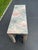 Glass Mid-Century Modern Parsons Console Table With Upholstered Ottomans For Sale - Image 7 of 18