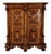 Antique Baroque Walnut Cabinet with Pilasters, Corinthian Capitals and Inlays, Vienna, Austria, 1750s For Sale